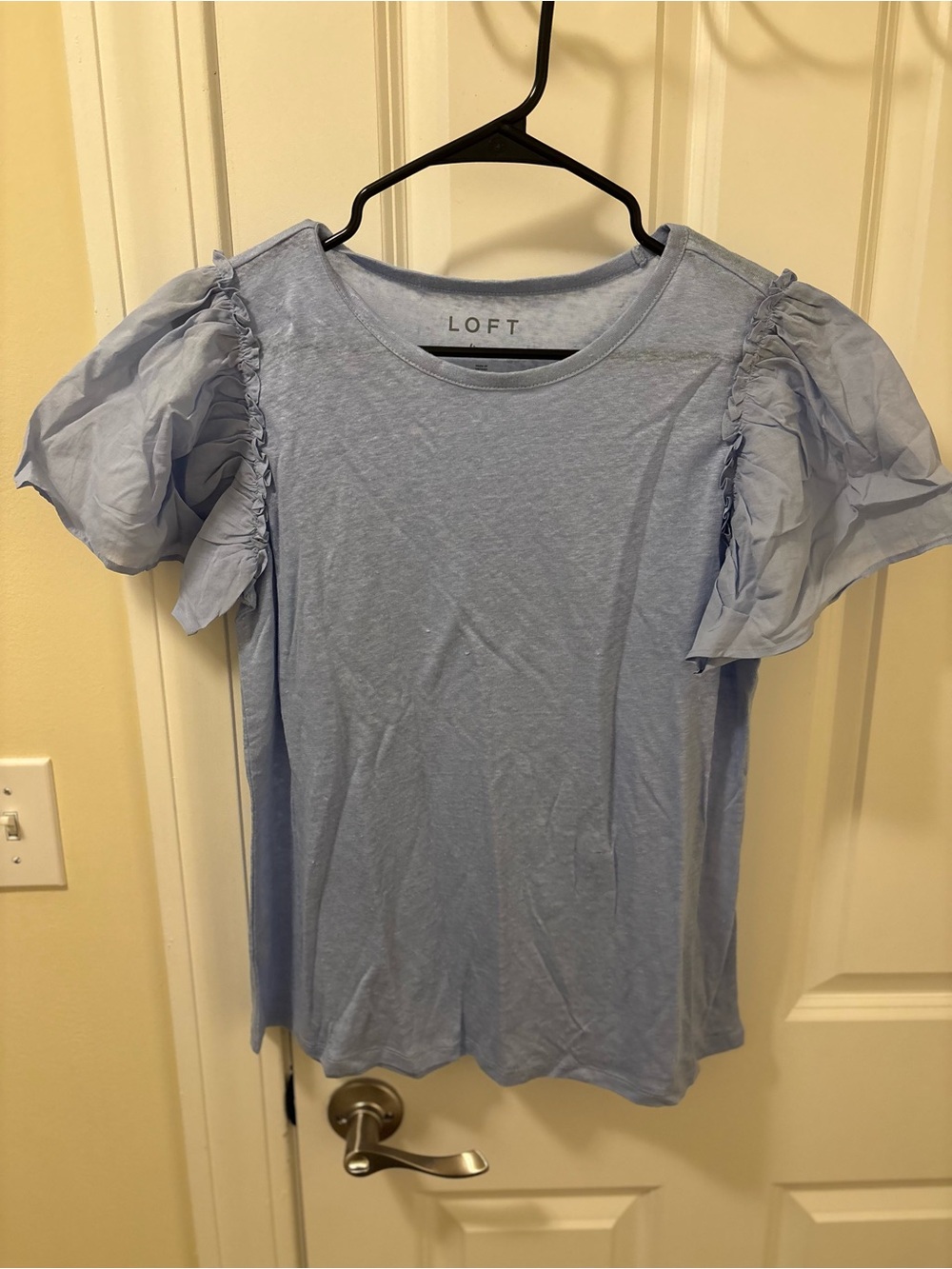 LOFT Sky Blue Puff Sleeve Tee